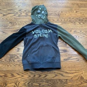 Volcom fear charcoal zip monster hoodie